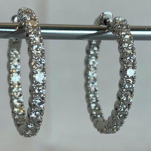 18 Ct White Gold Diamond Earrings-1 .28 total carat weight